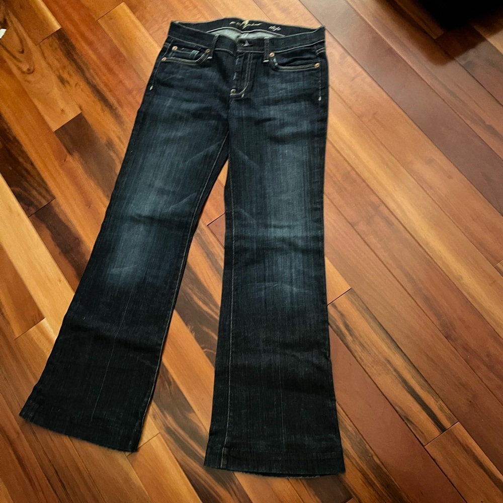 For All Mankind Dojo Lake Blue with White Stitch size 27